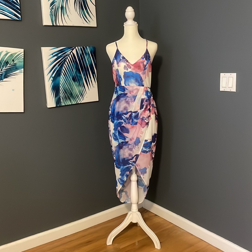 Floral High/low Midi Dress